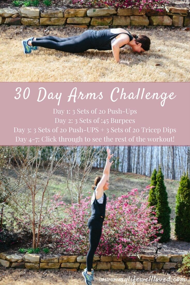 30 Day Arms Challenge by Alabama Blogger, Heather Brown with My Life Well Loved #fitness #challenge #workout