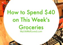 Includes the breakfast, lunches, dinners and snacks we ate on a $40/week grocery budget. Many healthy options and tips on how to keep your grocery budget low.