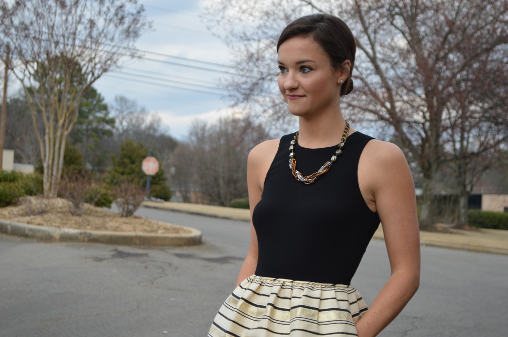 j crew gold dress