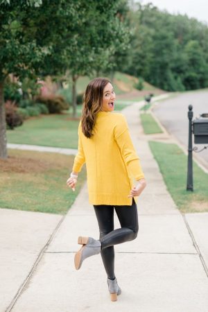 How to Style Faux Leather Leggings - Living in Yellow