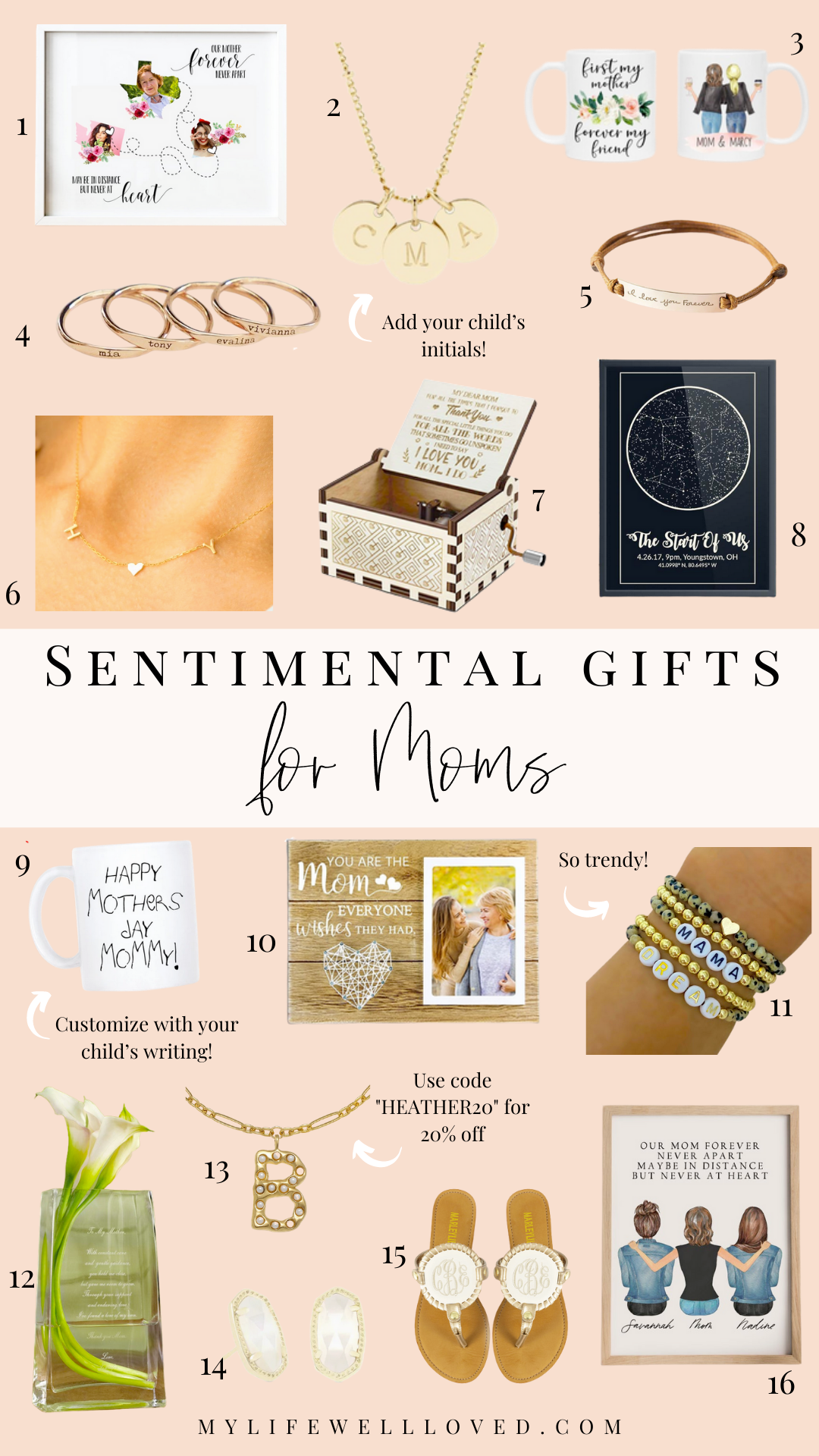 Best Heartwarming Sentimental Gifts For Moms - Healthy By Heather